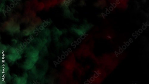 Red and green colored smoke swirls art suitable for abstract backgrounds, holiday designs, digital art projects, and vibrant artistic creations.