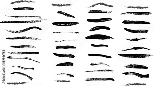 Black and white brash lips set illustration for beauty and design purposes