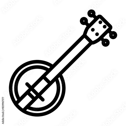 Banjos Vector Line Icon Design