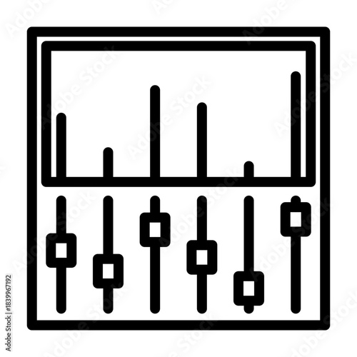 Mixing Board Vector Line Icon Design