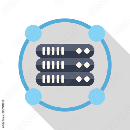 Server rack delivering data storage and connectivity in a flat design digital network