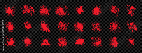 Blood red liquid splatter elements
