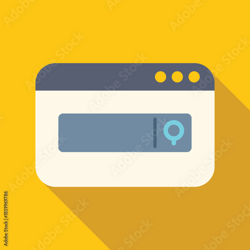 Web browser window with a search bar and magnifying glass icon for internet searching