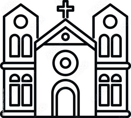 Church exterior with a cross on top, representing faith and spirituality