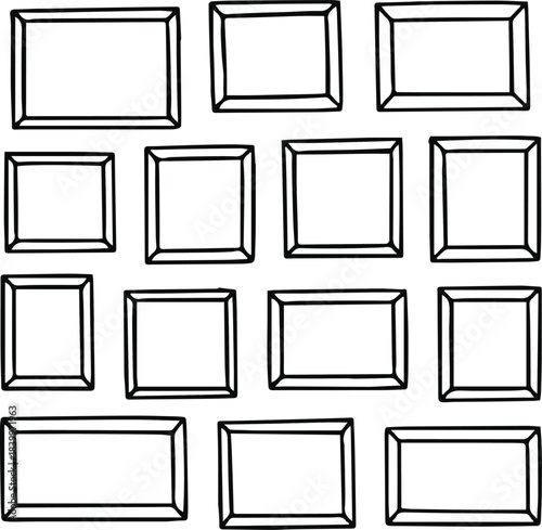 frame rectangular gallery wall arrangement perspective template