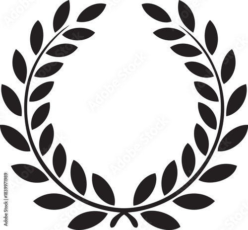 laurel wreath classic crest illustration vector for branding use