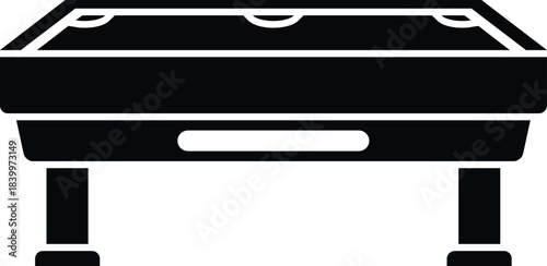 Billiard table black glyph for playing snooker and cue sports