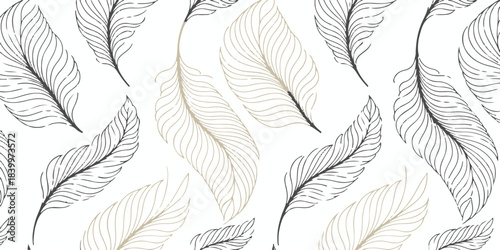 feather seamless pattern repeat vector background texture