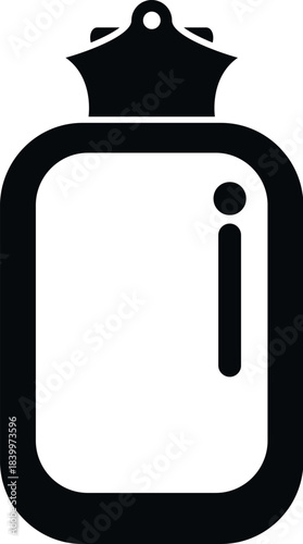 Rubber hot water bottle black icon providing heat comfort