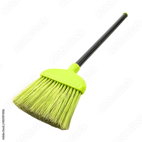 Professional Bright Green Cleaning Broom with Soft Bristles for Cleaning Spaces Efficiently