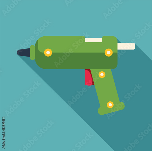 Crafting tool glue gun providing adhesive for creative projects on a blue background