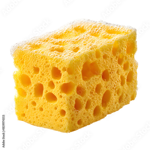 Vibrant Yellow Cleaning Sponge with Innovative Pattern for Professional Use