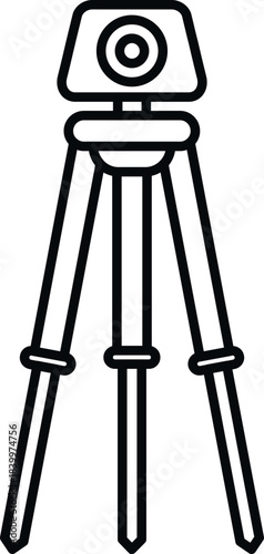 Surveying instrument theodolite on a tripod for measuring and establishing land boundaries