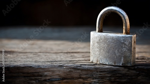  Metal padlock on wood, representing security and trust in a close-up view.