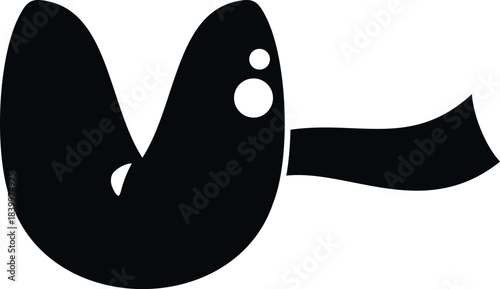 Fortune cookie with paper message projecting future symbol