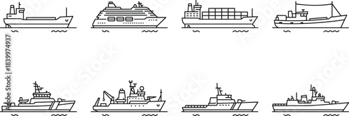 Comprehensive cruise travel icon set, cruise ship symbols, beach lounge chairs umbrella, dining buffet entertainment, luggage ticket dock, island excursion