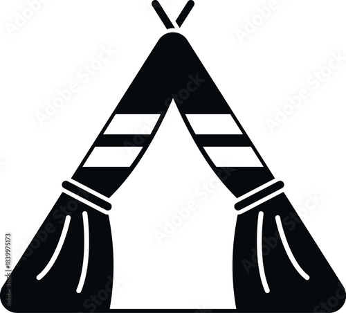 Teepee graphic portraying traditional shelter with a casual outdoor theme