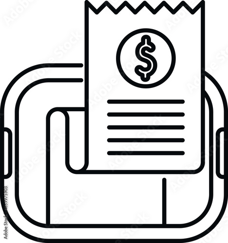 Smartphone displaying electronic payment receipt with money symbol