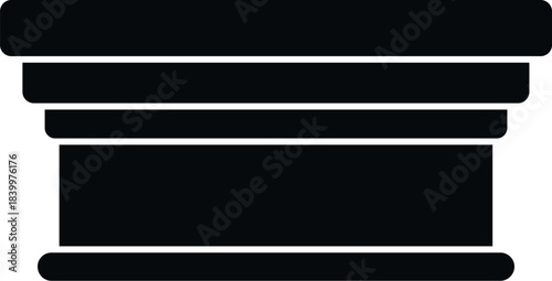 Architectural plinth molding detail in a minimalist black silhouette