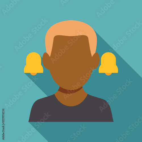 User profile icon with two alert bells for reminders and updates