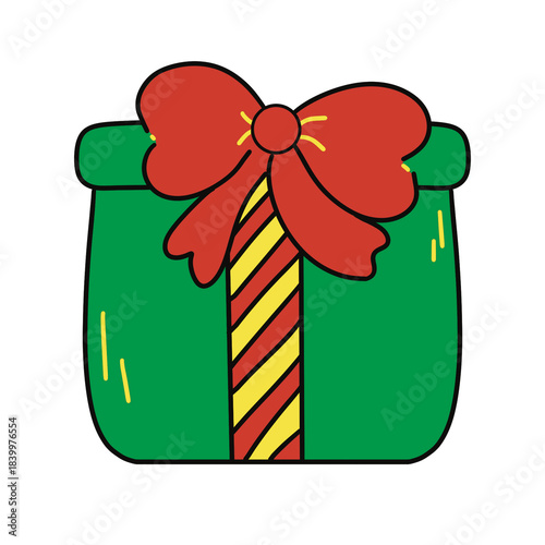 Jolly Green Gift Bag with Candy Cane Ribbon
