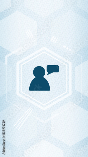 Opinion vector icon of person with speech bubble for comment