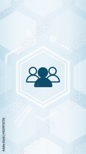 Team vector icon of three people for collaboration and group