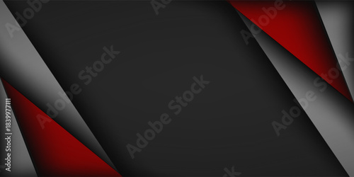 Red background overlap dimension vector illustration message board for text and message design modern paper website
