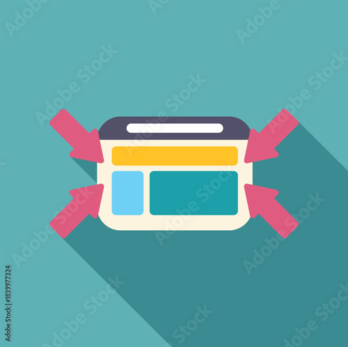 Web page illustration with arrows showing an adaptive user interface