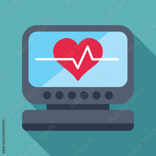 Ecg monitor displaying a heart and a cardiogram line, representing health and pulse