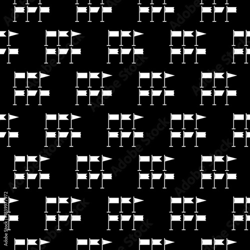 Set of simple flag seamless pattern isolated on black background