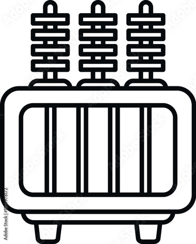 Electrical transformer icon symbolizing electricity generation and power transmission