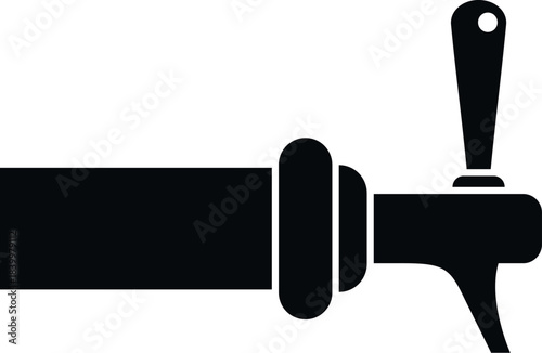 Black silhouette of a beer tap faucet symbolizing draft beverages
