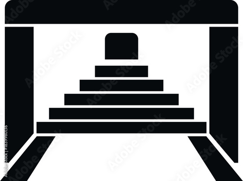 Underground tunnel entrance icon for mining and industry applications