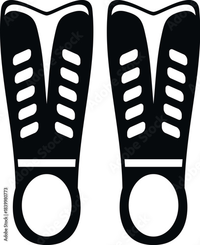 Pair of black flippers used for underwater exploration and water sport activities