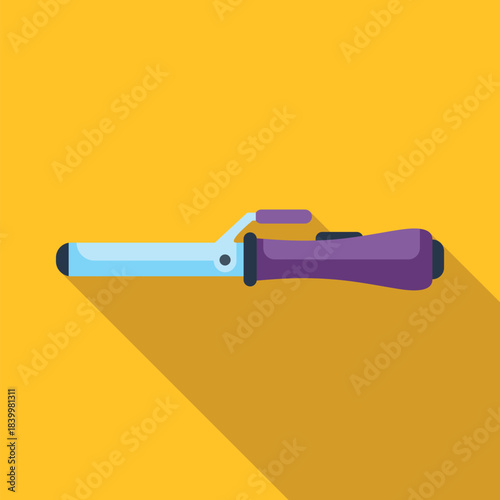 Curling iron flat icon for hair styling and beauty concepts