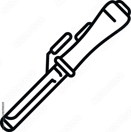 Curling iron vector illustration representing hair styling and beauty tools