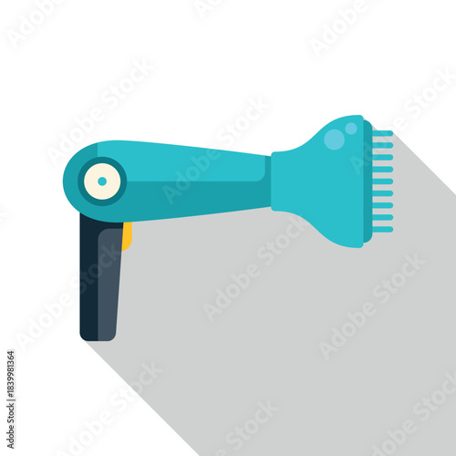 Hair dryer with comb attachment icon representing beauty and personal grooming