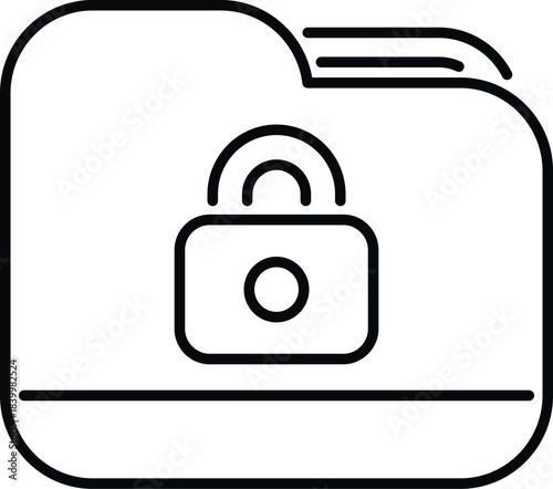 Folder with a padlock representing secure and confidential data protection