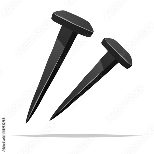 Forged nail vector isolated illustration
