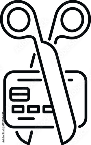 Scissors cutting through a credit card representing financial freedom