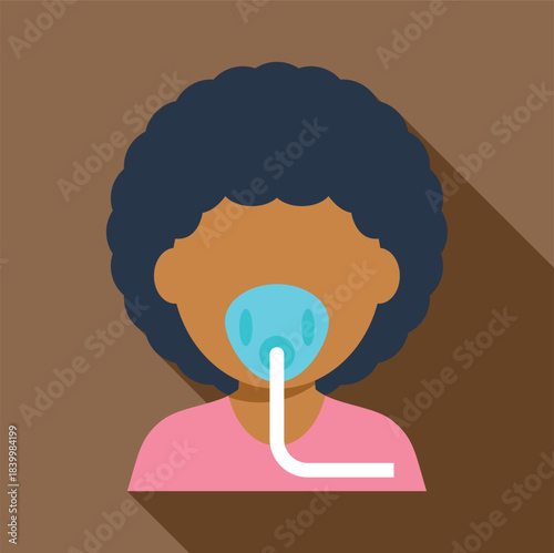 Person wearing an oxygen mask, symbolizing healthcare and respiratory treatment