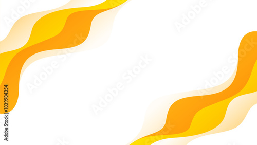 Abstract Orange-yellow and white background with wave shapes, fluid dynamic wallpaper, suitable for templates, sale banners, business ads, events, presentations, web, and pages