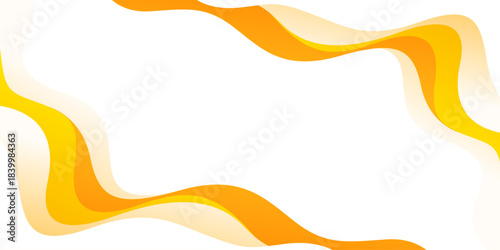 Abstract Orange-yellow and white background with wave shapes, fluid dynamic wallpaper, suitable for templates, sale banners, business ads, events, presentations, web, and pages