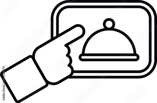 Hand pressing room service food order button