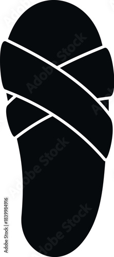 Flat sole crisscross strap slide sandal footwear