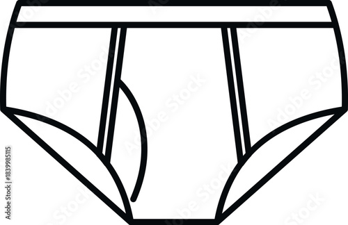 Men's briefs drawing on a white background, representing undergarment for clothing concepts