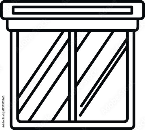 Window frame with two glass panels, representing home architecture and design