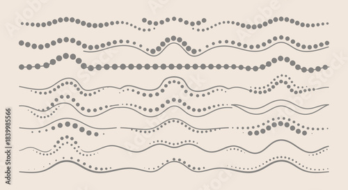 Elegant flowing dotted lines and waves create a modern, abstract decorative element perfect for design projects and artistic layouts