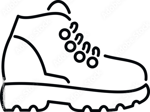 Hiking boot graphic designed for nature exploration and adventure activity